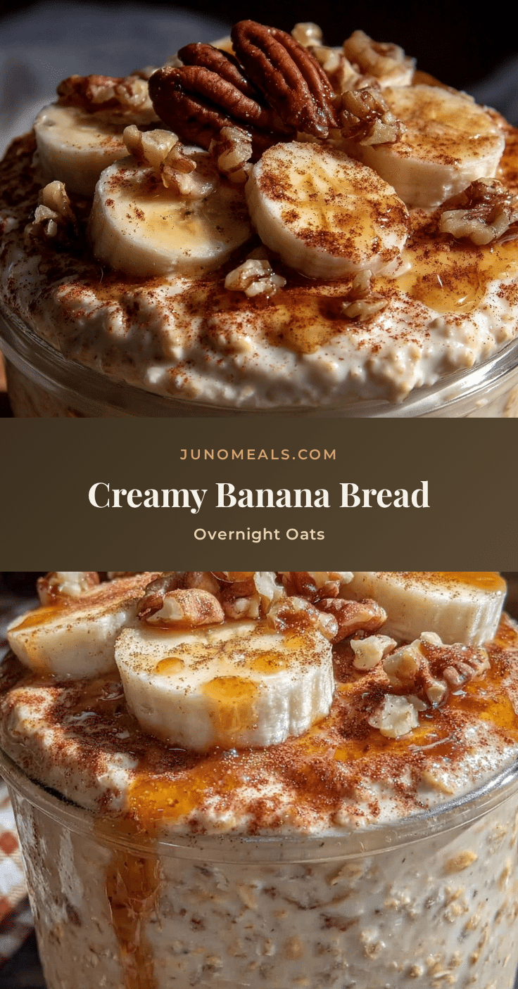 creamy banana bread overnight oats recipe