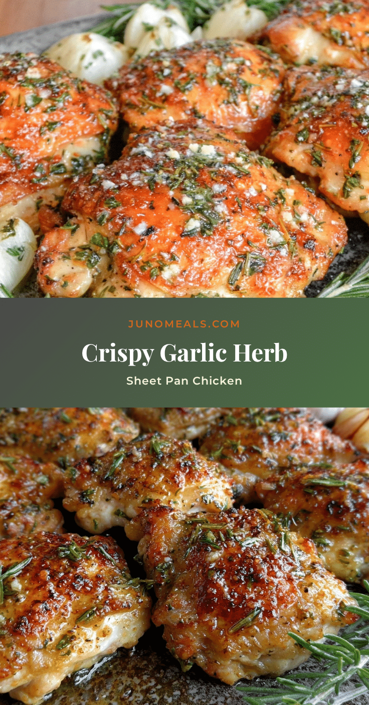 crispy garlic herb sheet pan chicken recipe