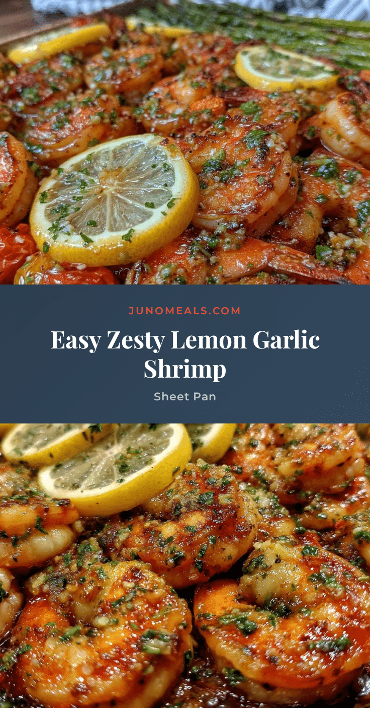 easy zesty lemon garlic shrimp sheet pan dinner recipe