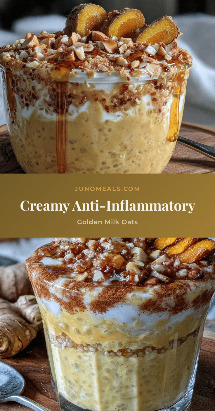 healthy anti-inflammatory golden milk overnight oats recipe