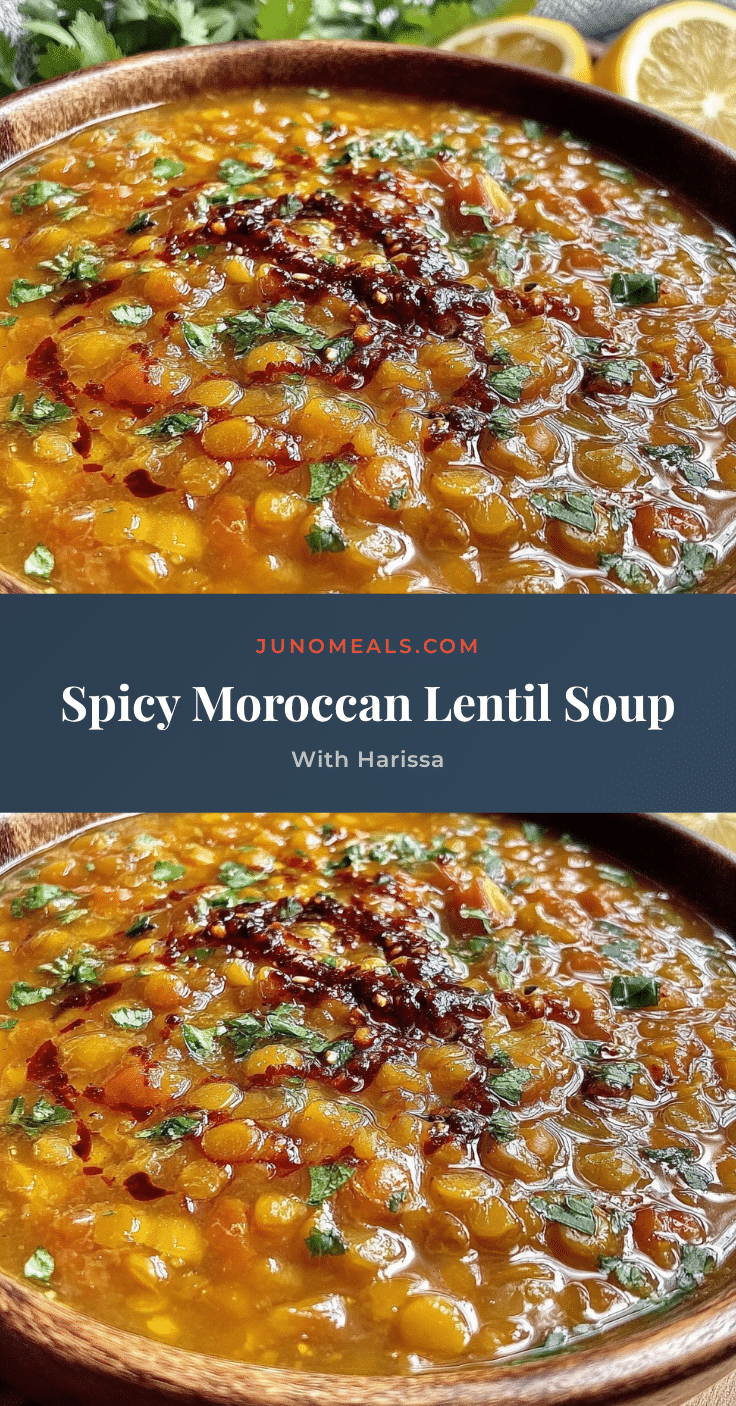 Moroccan lentil soup with harissa recipe