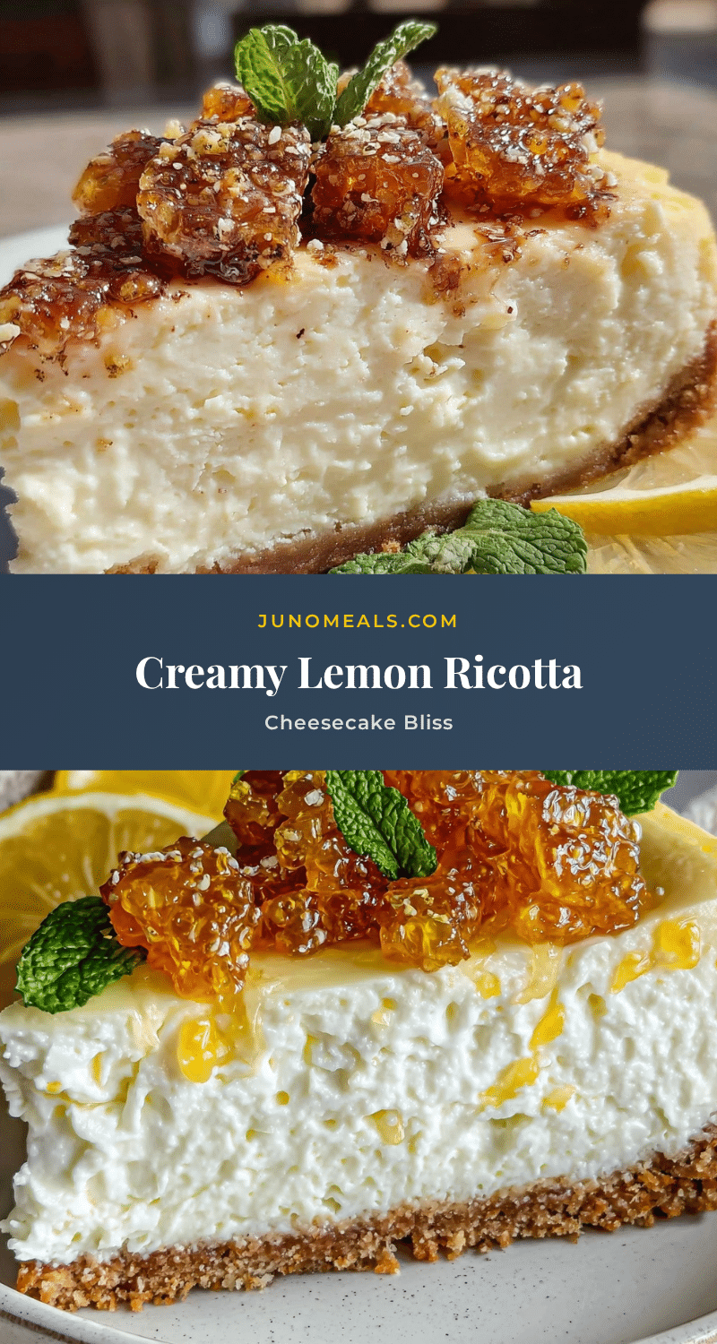 creamy lemon ricotta cheesecake recipe