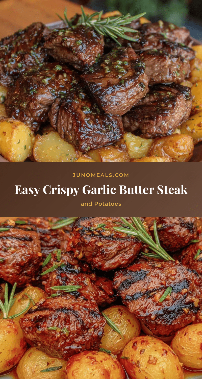 crispy garlic butter steak and potatoes recipe