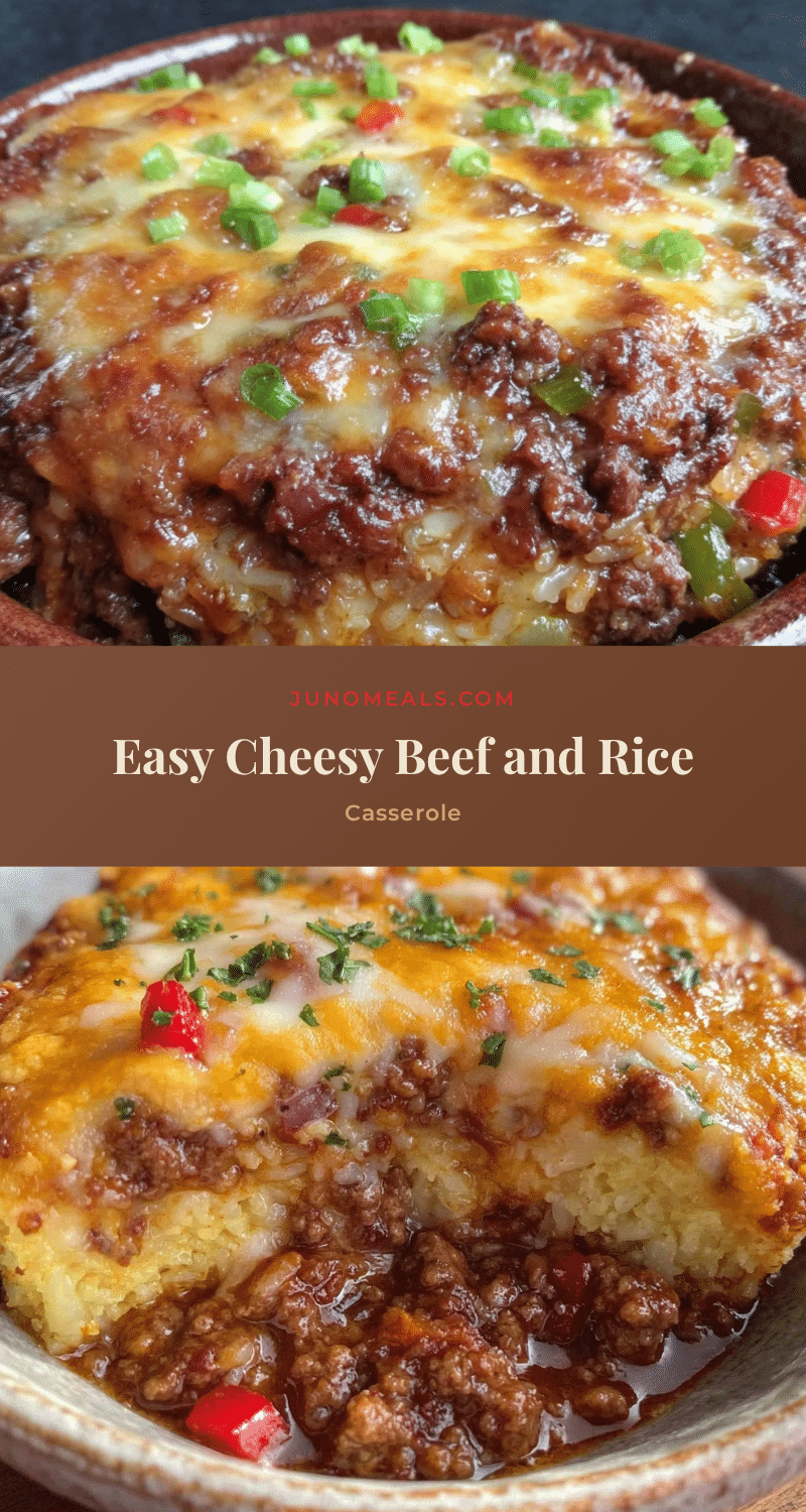 easy cheesy beef and rice casserole recipe