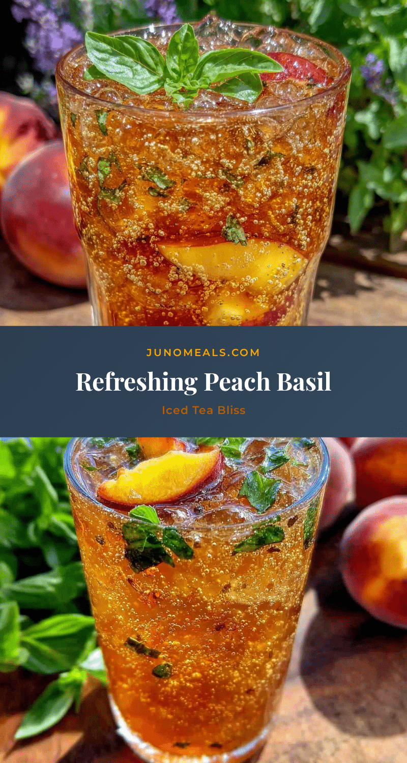 Fresh Peach Basil Iced Tea recipe