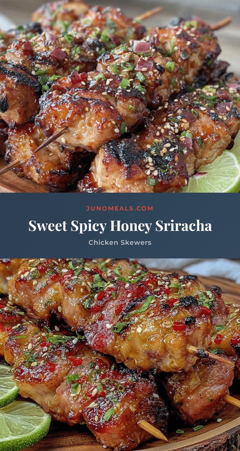 honey sriracha grilled chicken skewers recipe
