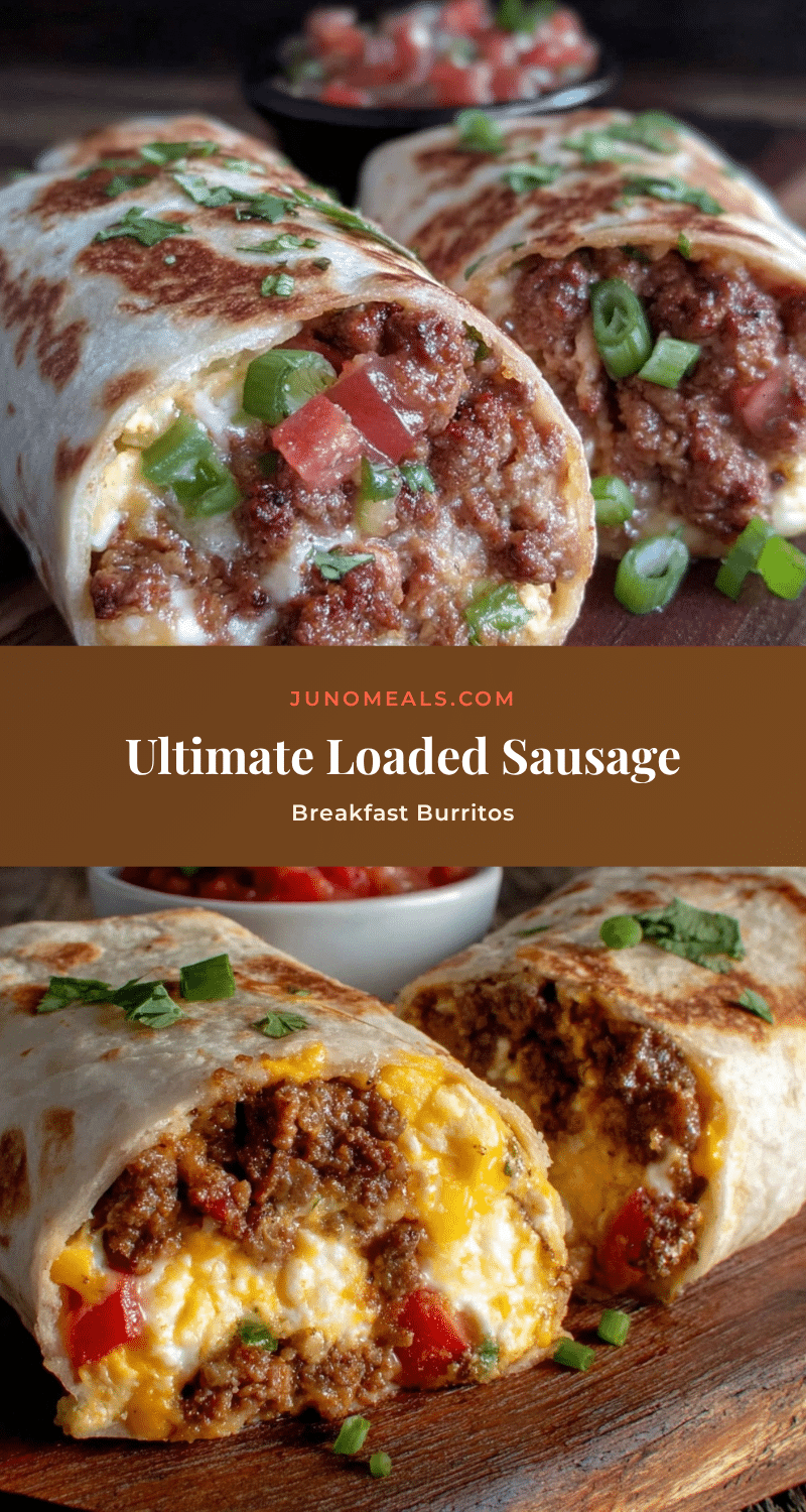 savory loaded breakfast burritos with sausage recipe