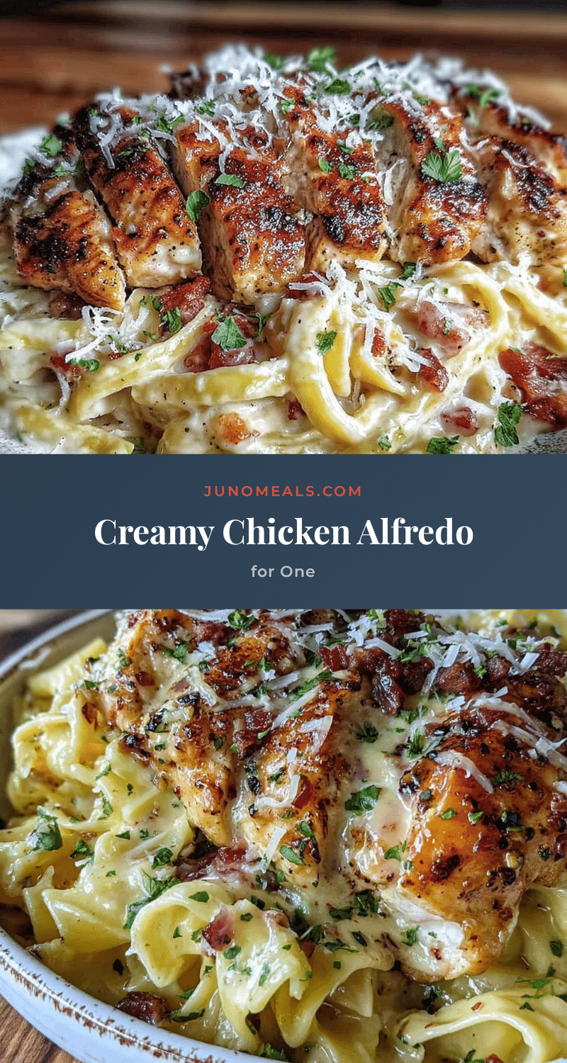 creamy chicken alfredo for one recipe