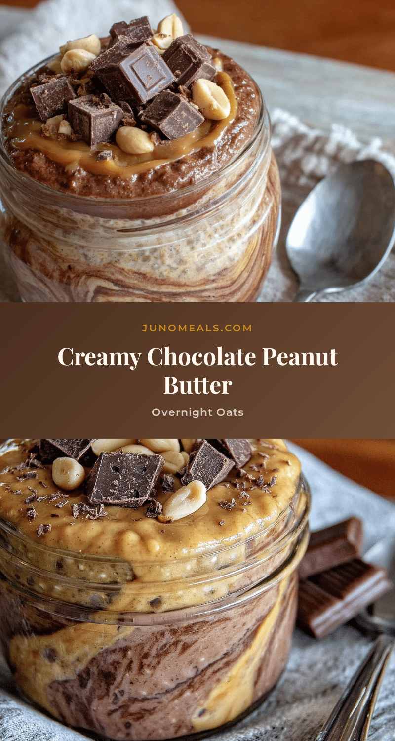 creamy chocolate peanut butter overnight oats recipe