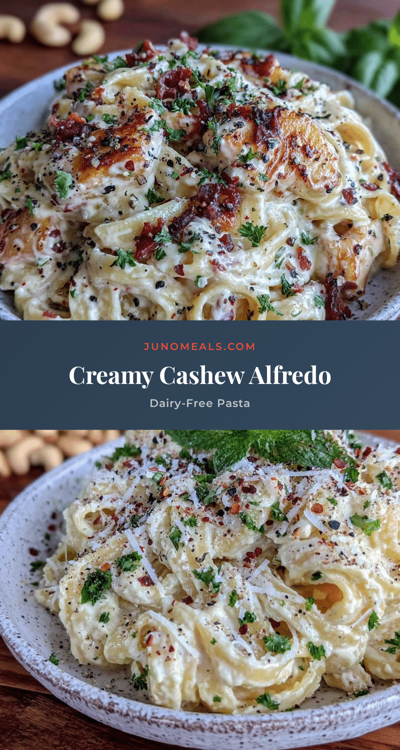 creamy dairy-free cashew Alfredo pasta recipe