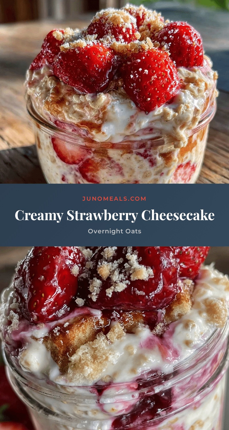 creamy strawberry cheesecake overnight oats recipe