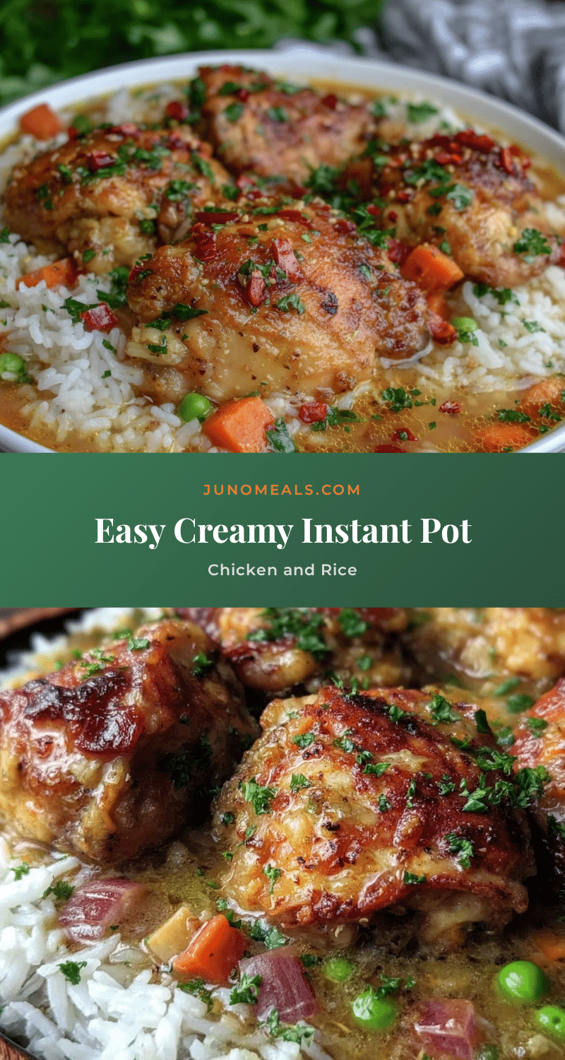 easy creamy instant pot chicken and rice recipe
