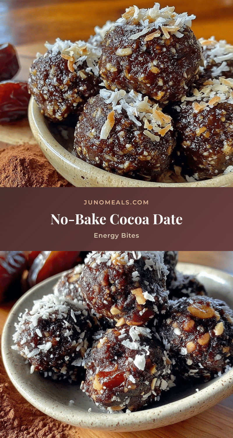 healthy no-bake cocoa date energy bites recipe