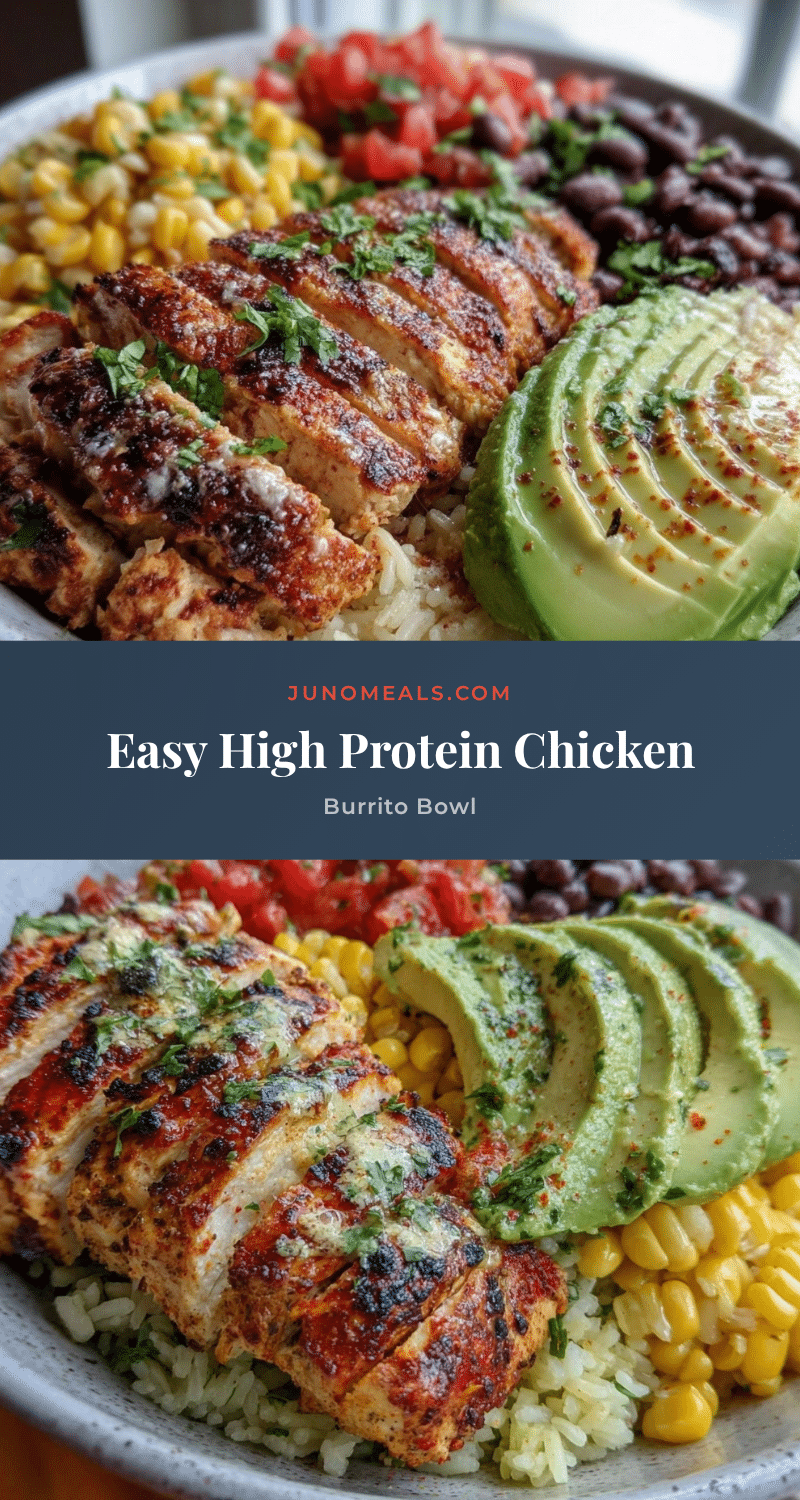 high protein chicken burrito bowl recipe