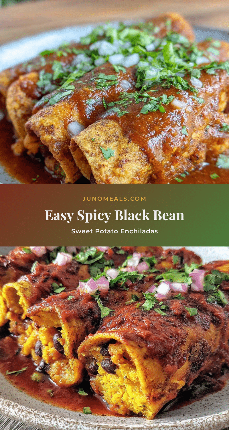 spicy black bean and sweet potato enchiladas recipe