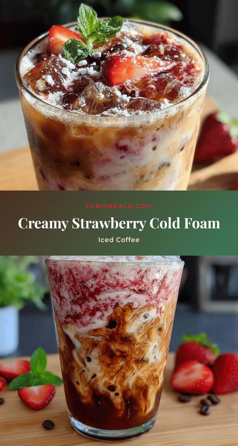 strawberry cold foam iced coffee recipe