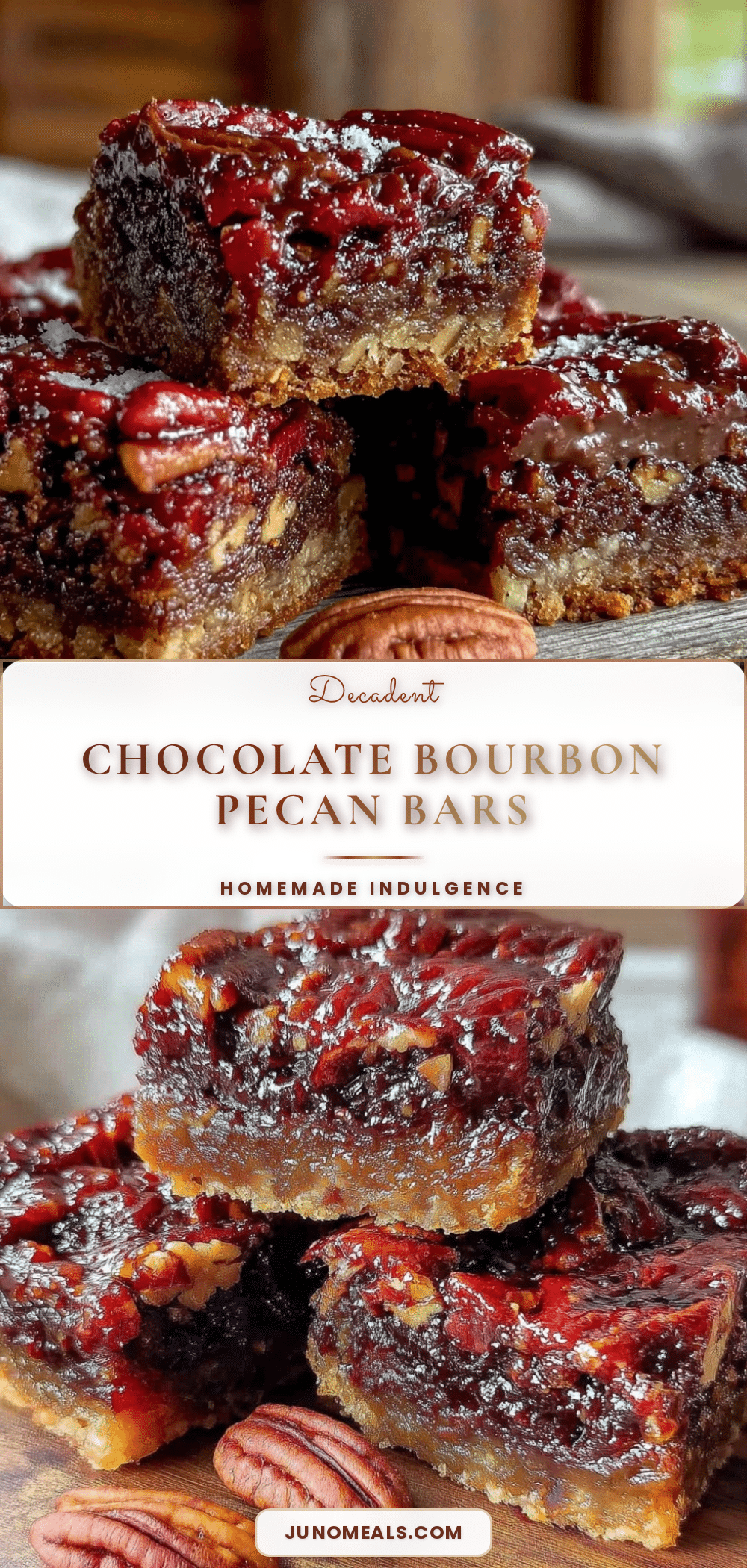 chocolate bourbon pecan pie bars recipe