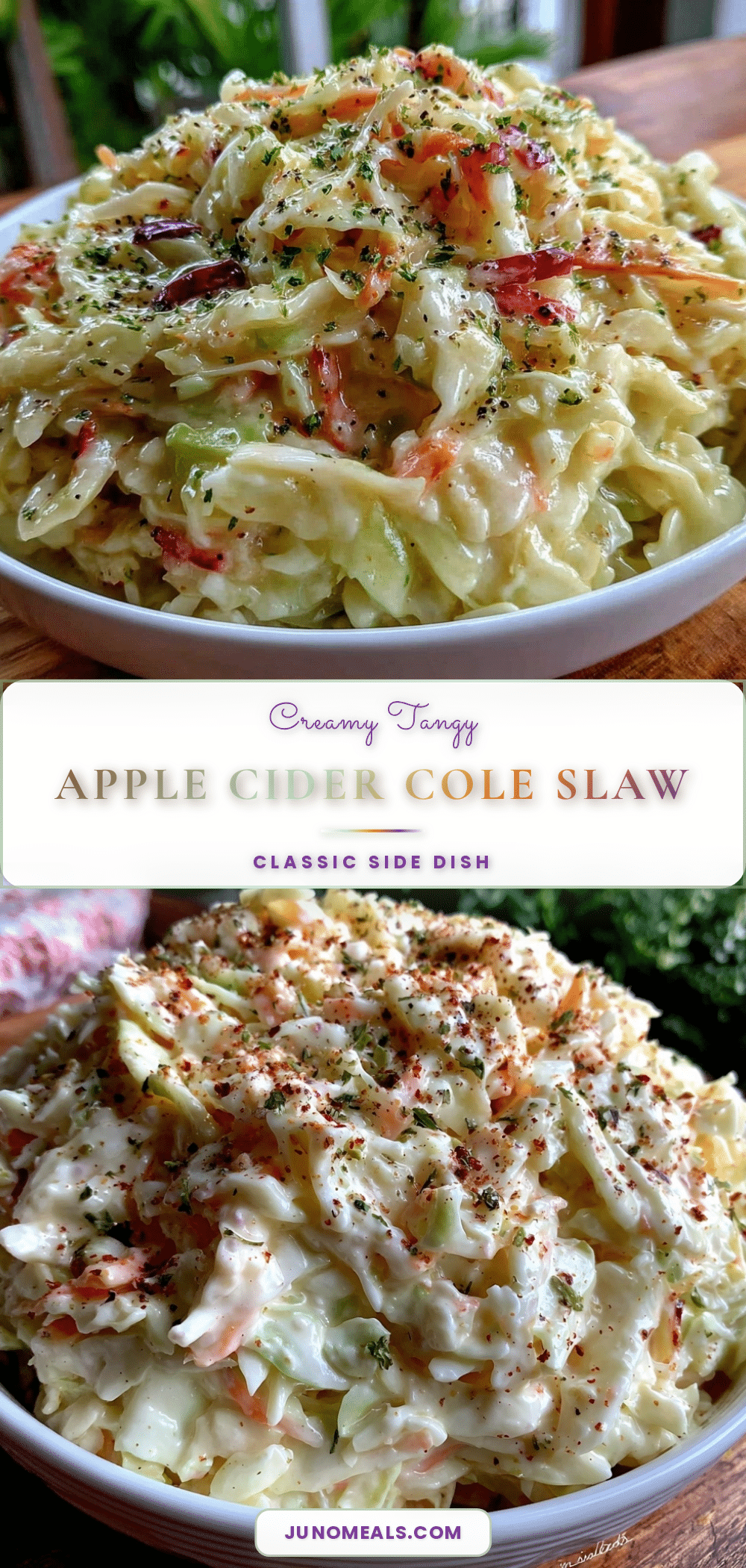creamy cole slaw with apple cider vinegar recipe
