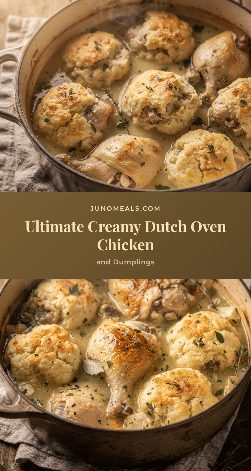 creamy Dutch oven chicken and dumplings recipe