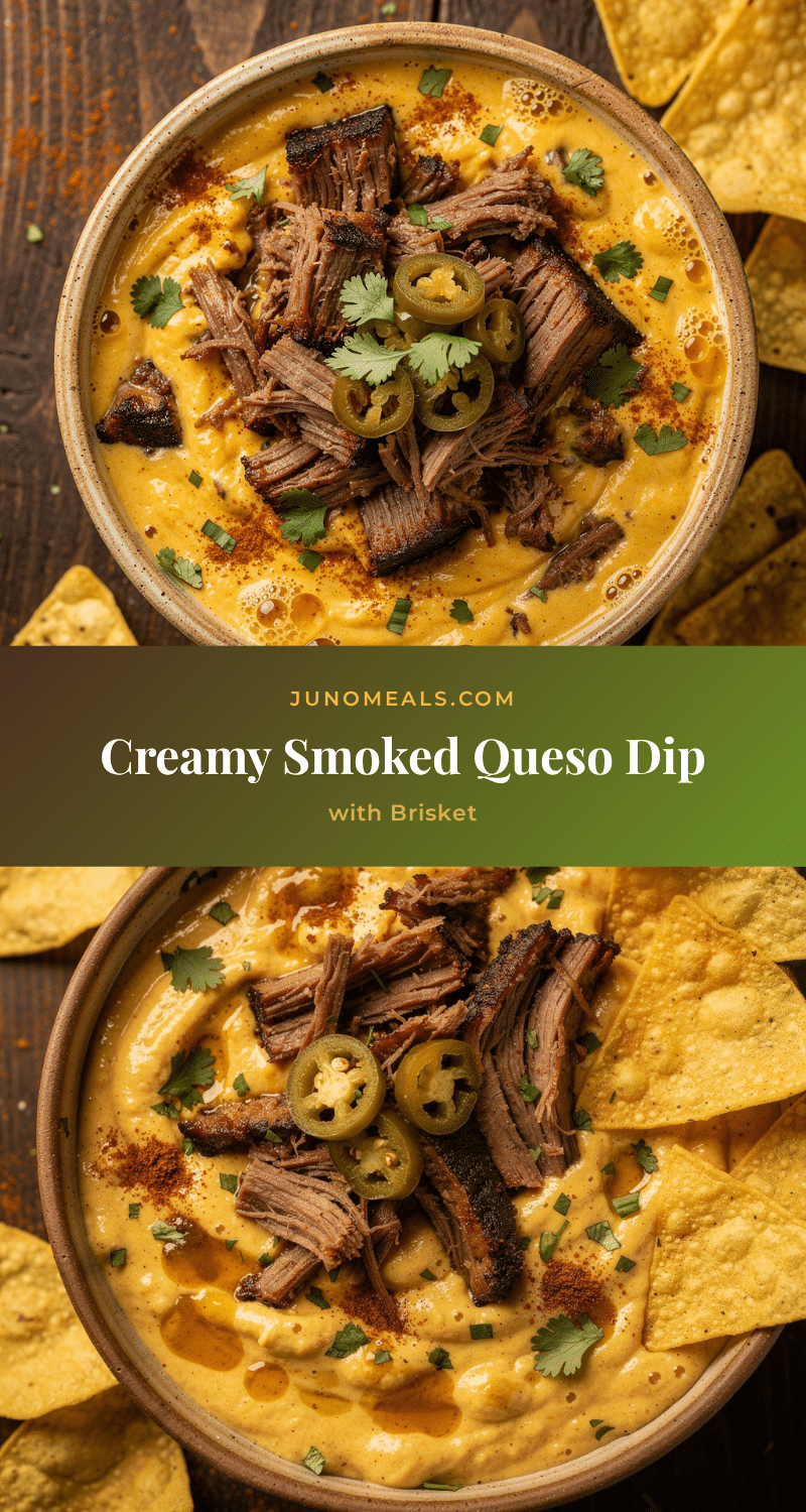 creamy smoked queso dip with brisket recipe