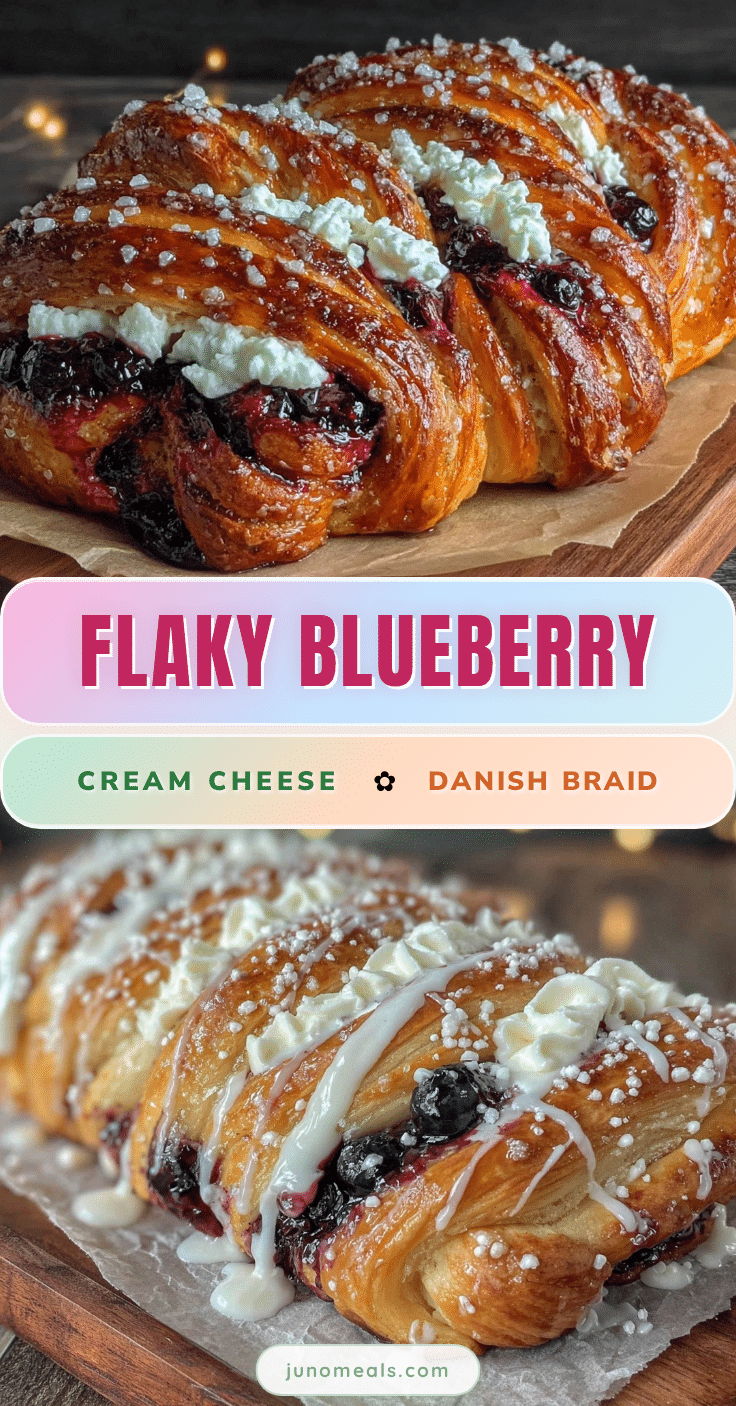 Crispy Blueberry Cream Cheese Danish Braid recipe