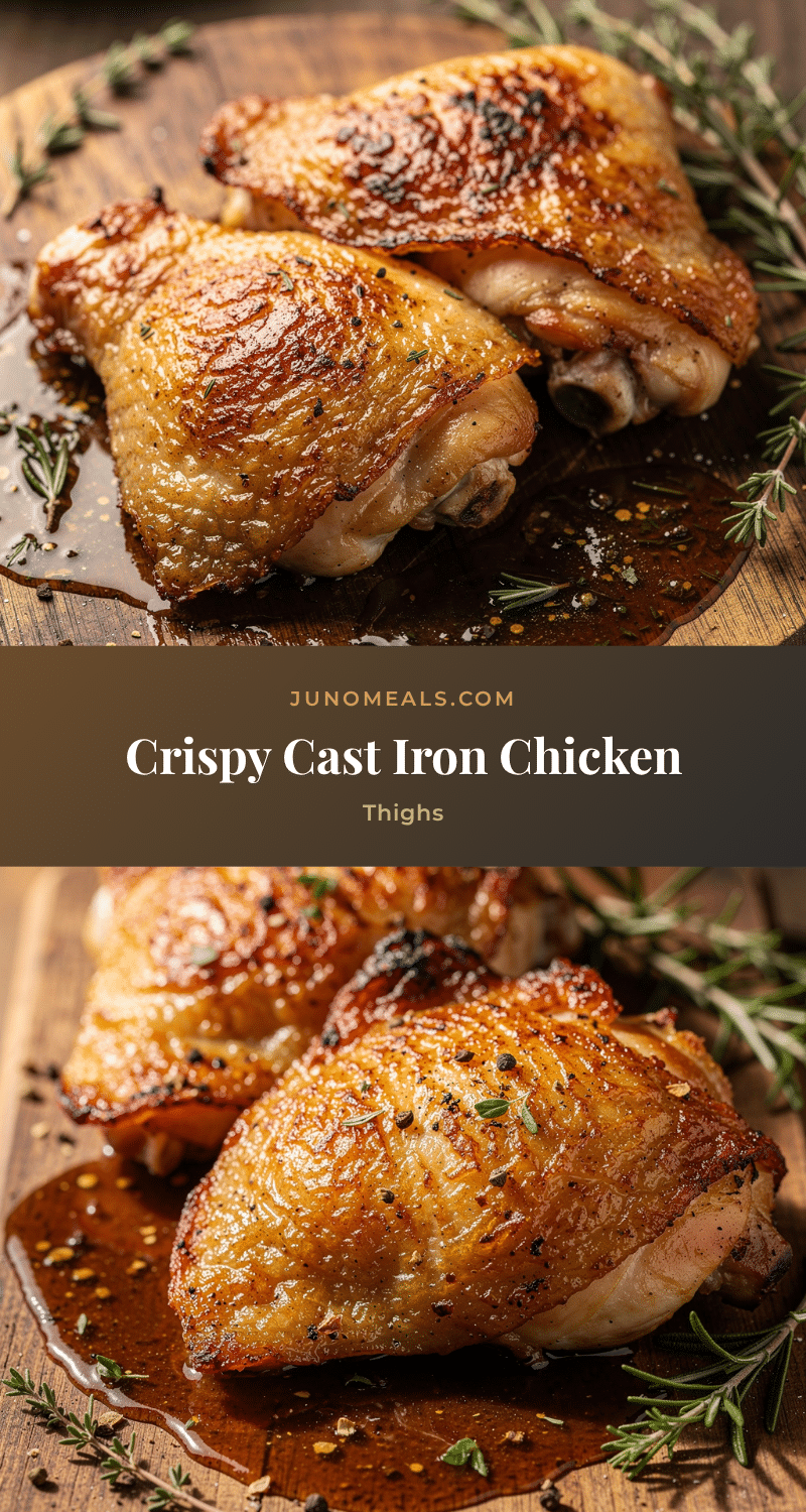 crispy cast iron seared chicken thighs recipe