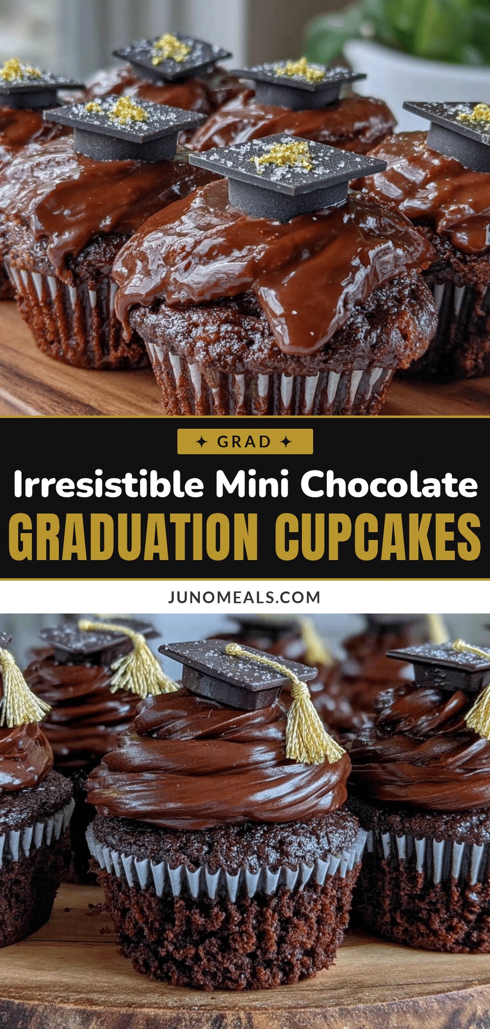 mini chocolate graduation cap cupcakes recipe