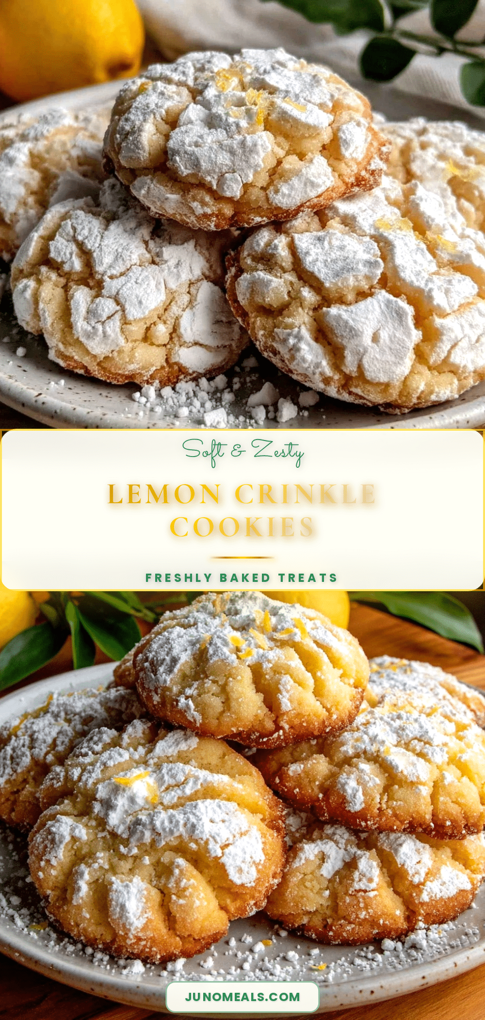 soft lemon crinkle cookies recipe