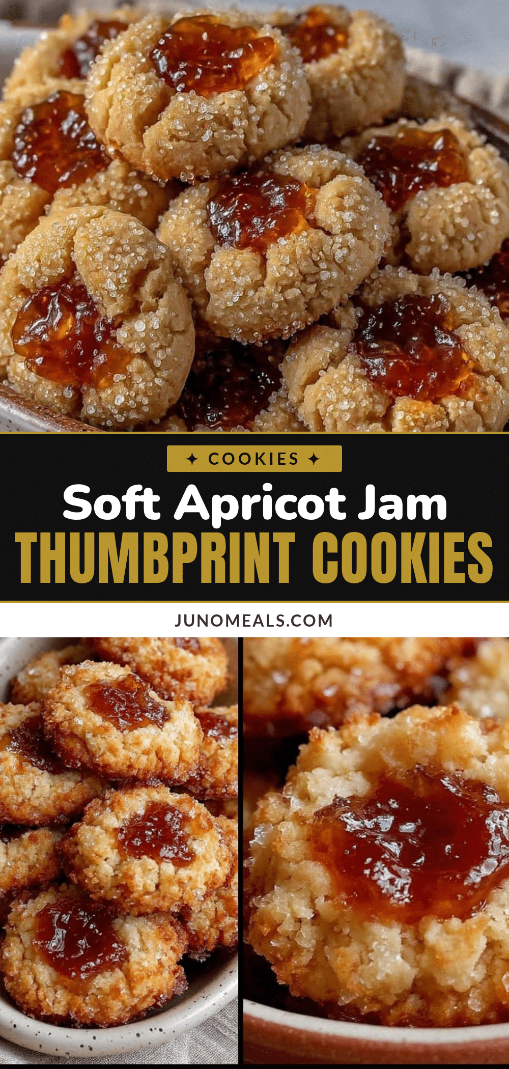 tender apricot jam thumbprint cookies recipe