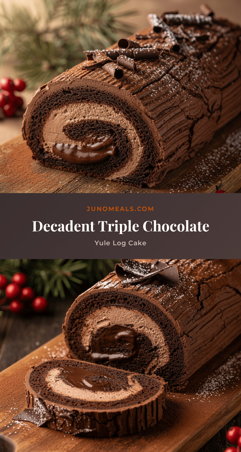 triple chocolate yule log cake recipe