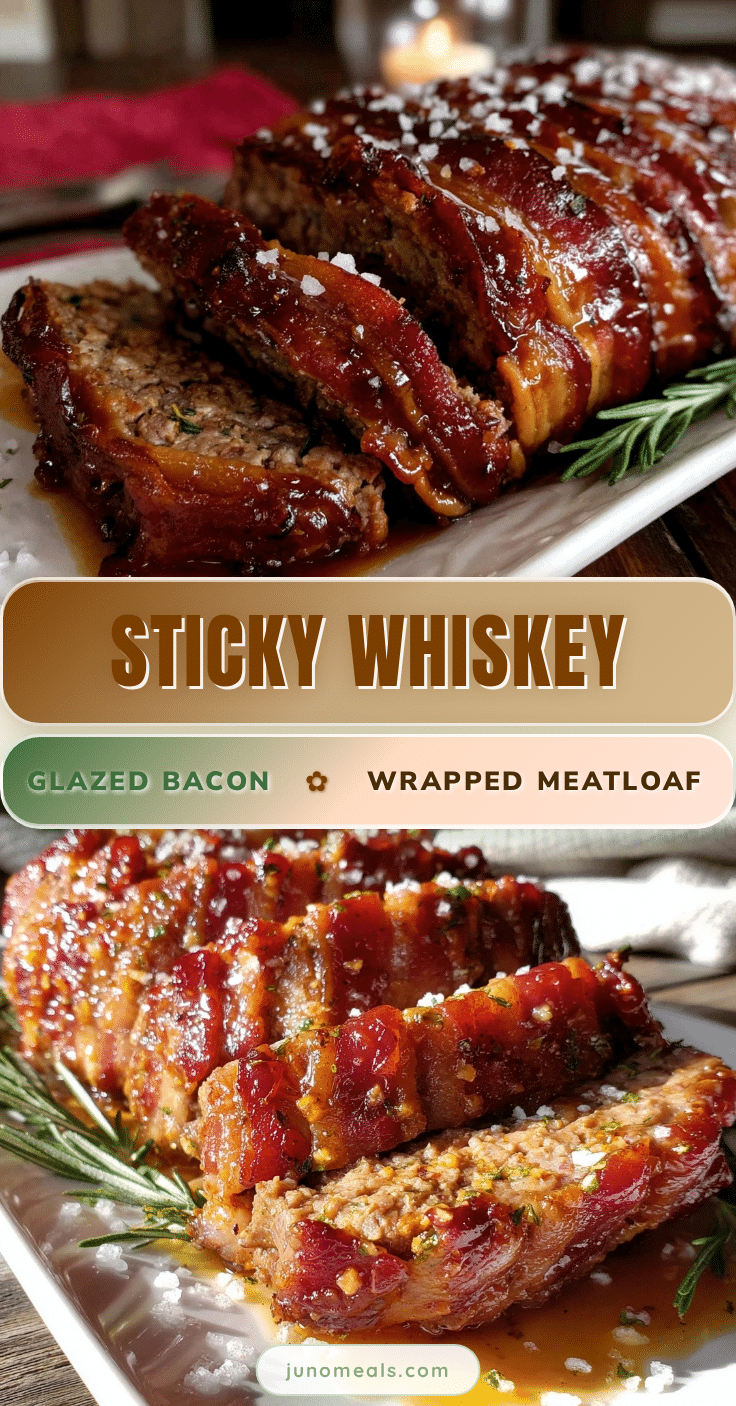 whiskey glazed bacon-wrapped meatloaf recipe