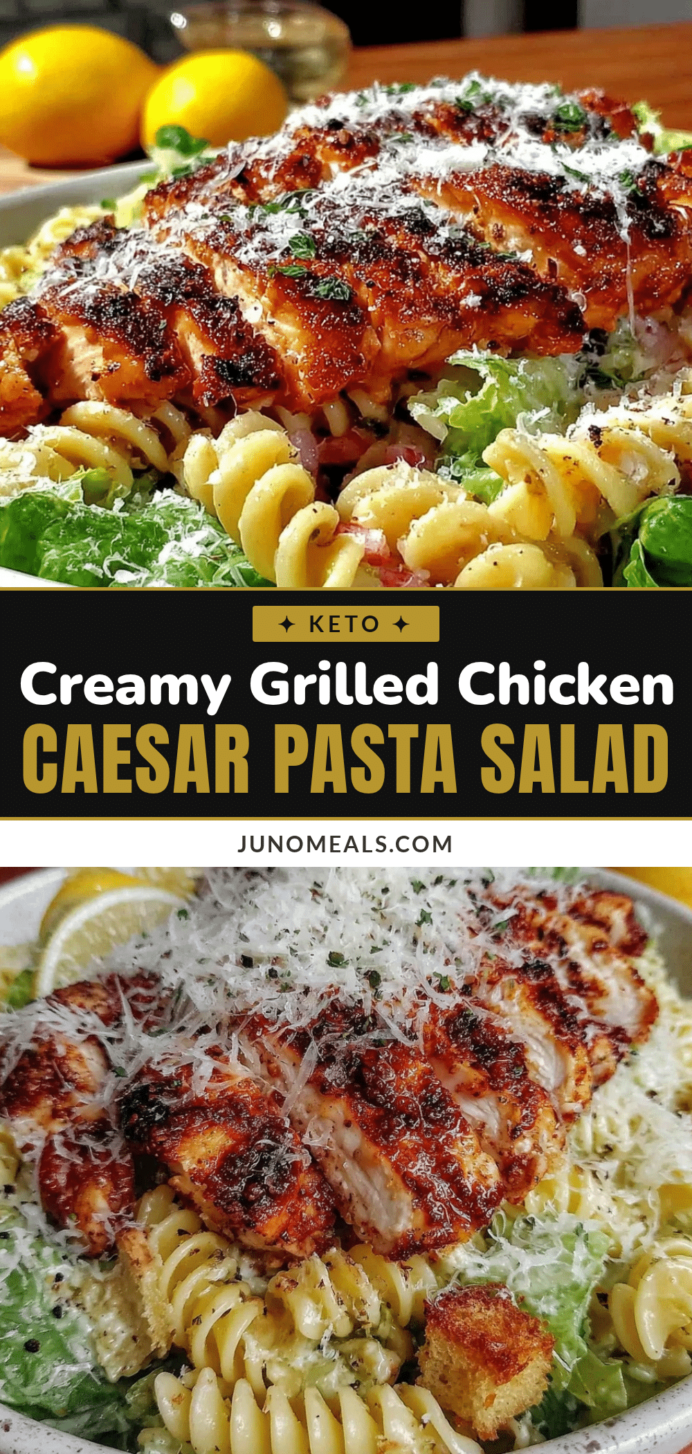 creamy grilled chicken caesar pasta salad recipe