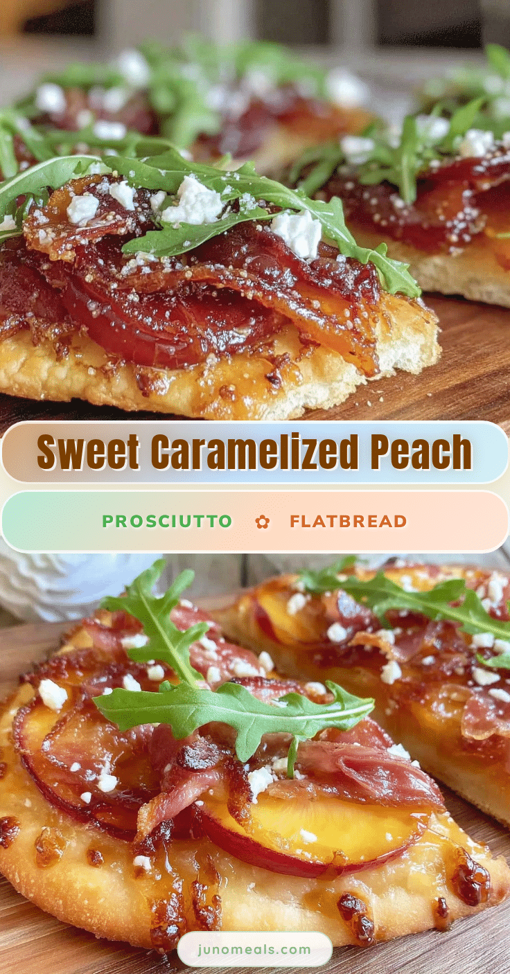 caramelized peach and prosciutto flatbread recipe
