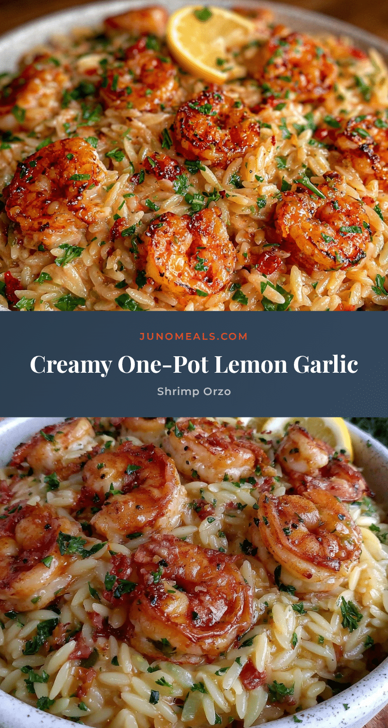 creamy one-pot lemon garlic shrimp orzo recipe