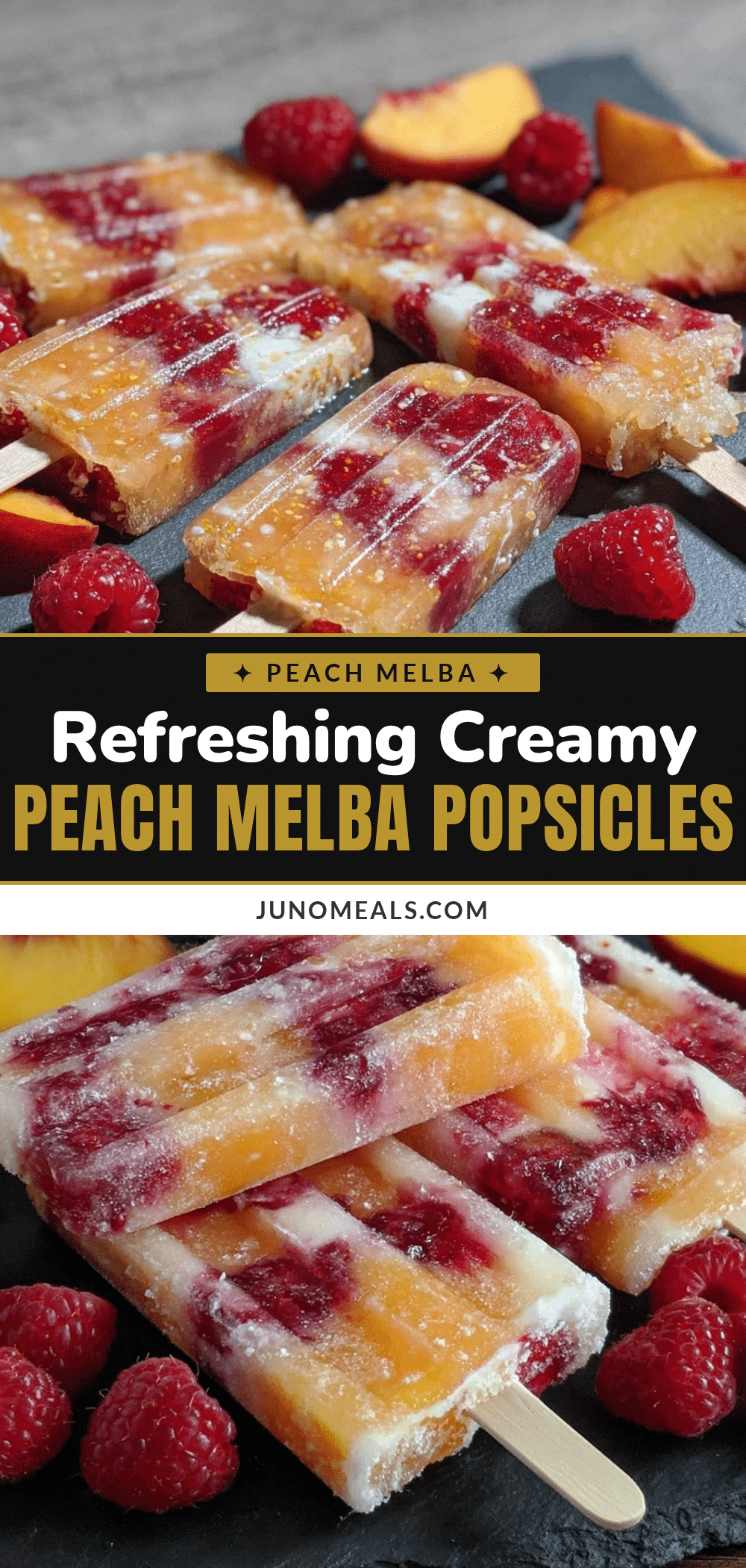 creamy peach melba popsicles recipe