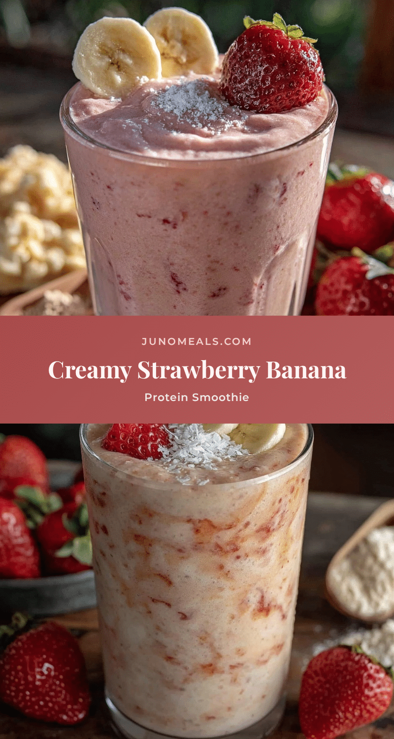 creamy strawberry banana protein smoothie recipe