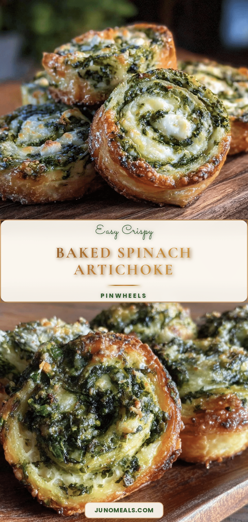 crispy baked spinach artichoke pinwheels recipe