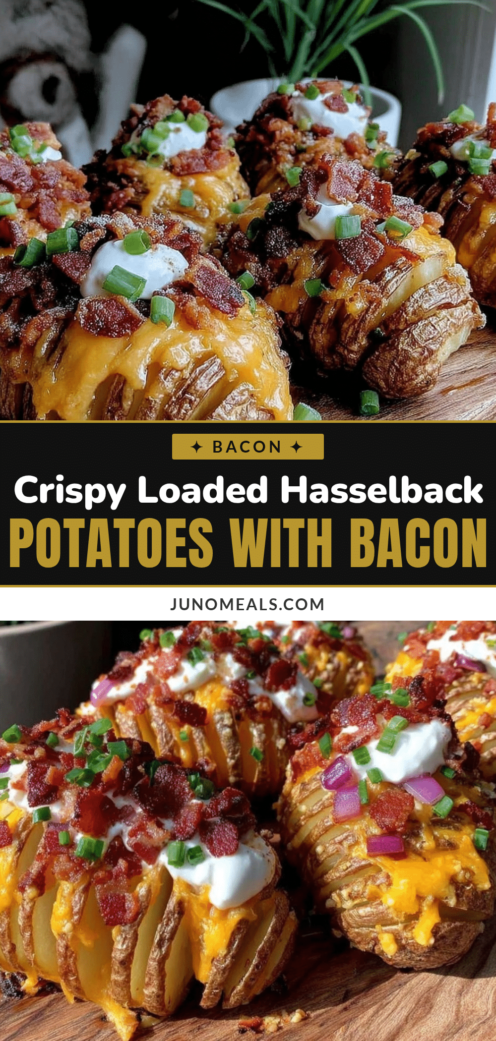 crispy loaded hasselback potatoes recipe