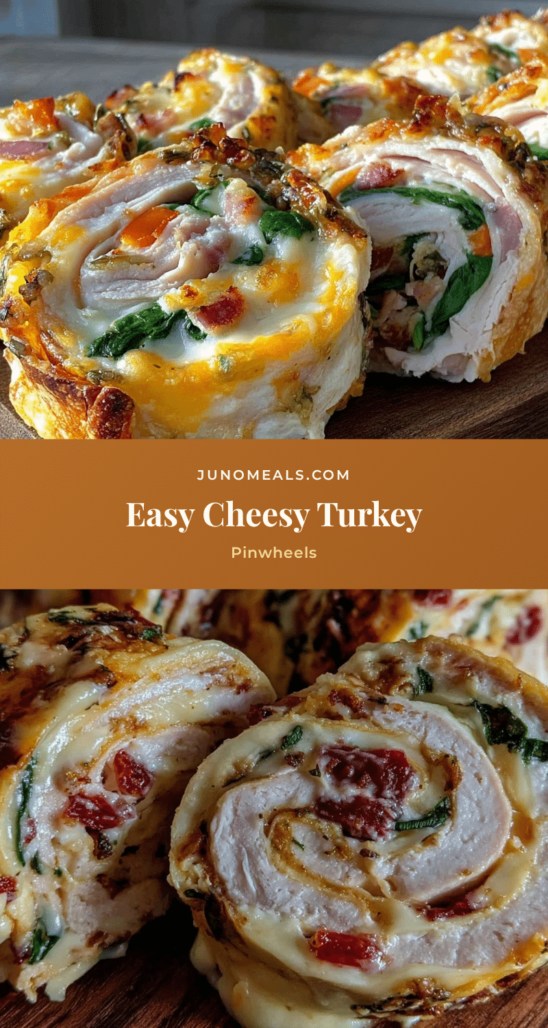 easy cheesy turkey and cheese pinwheels recipe