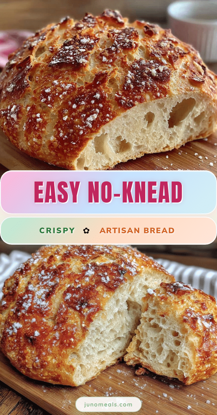 easy no-knead crusty artisan bread recipe