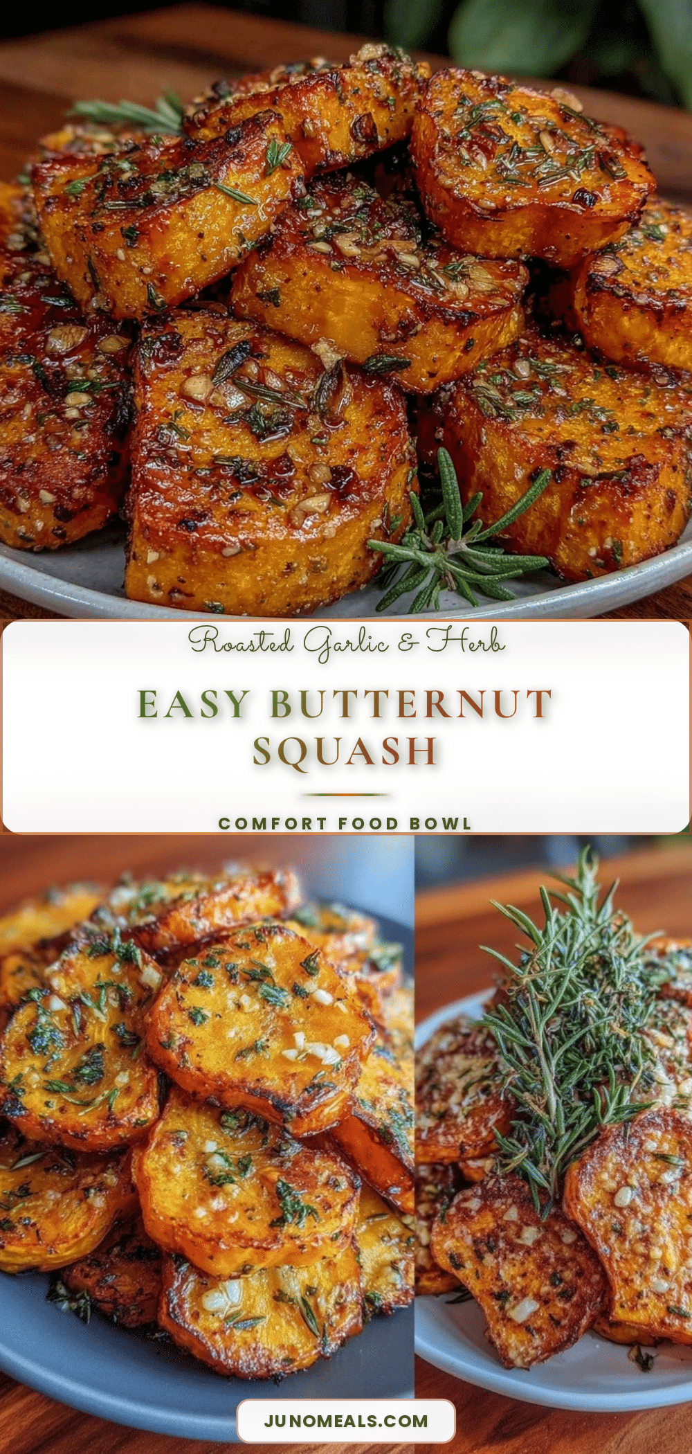 easy roasted garlic herb butternut squash recipe