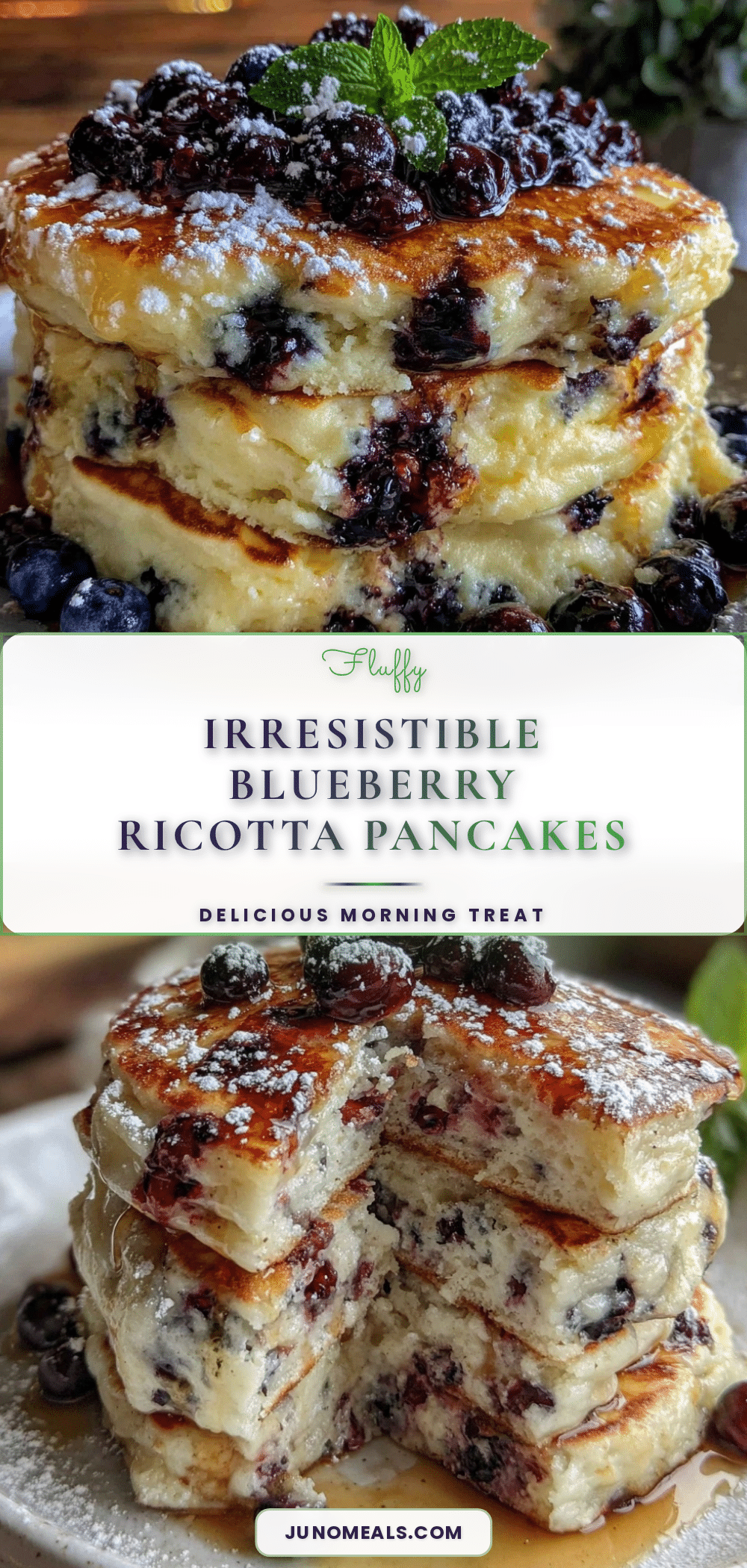 fluffy blueberry ricotta pancakes recipe