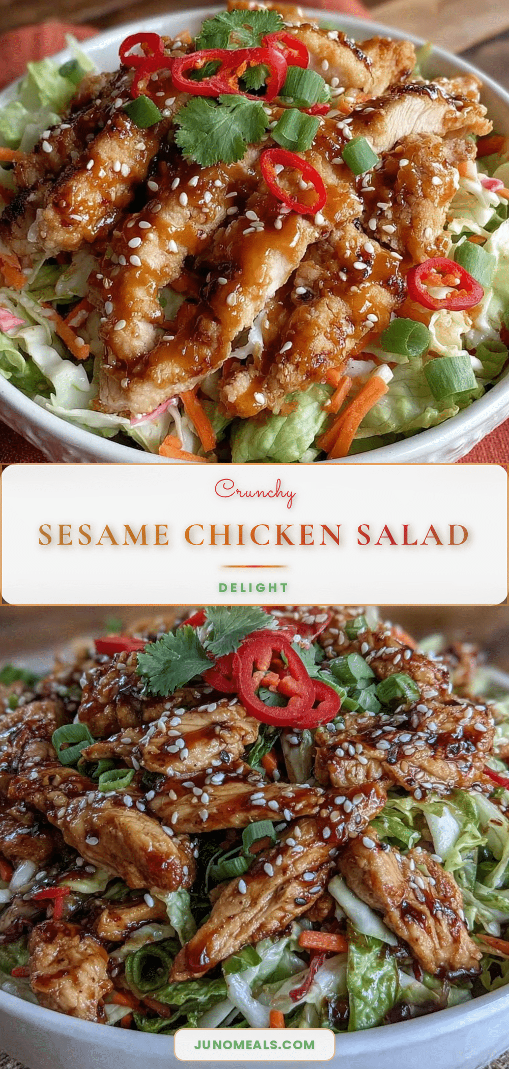 fresh crunchy asian sesame chicken salad recipe