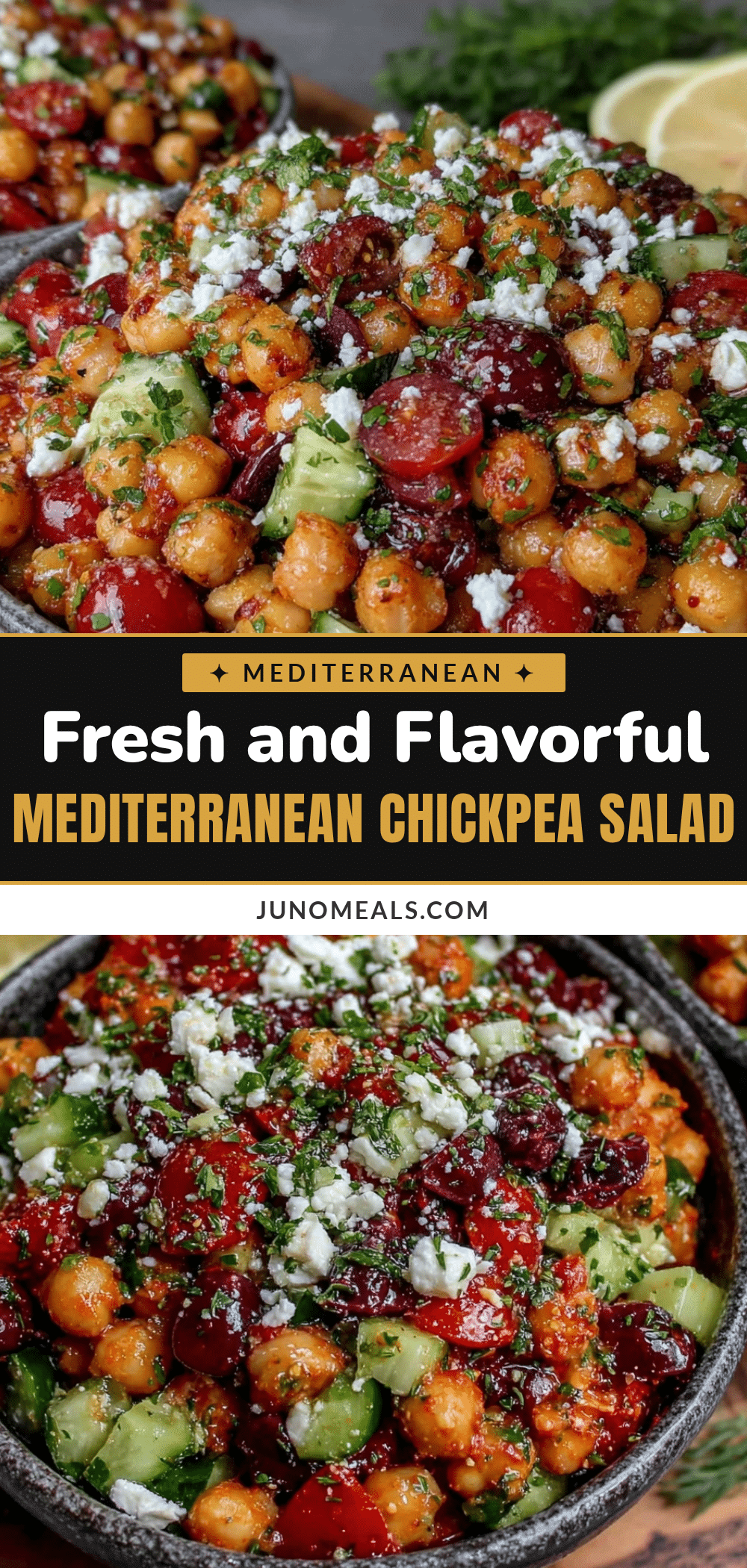 fresh Mediterranean chickpea salad bowls recipe
