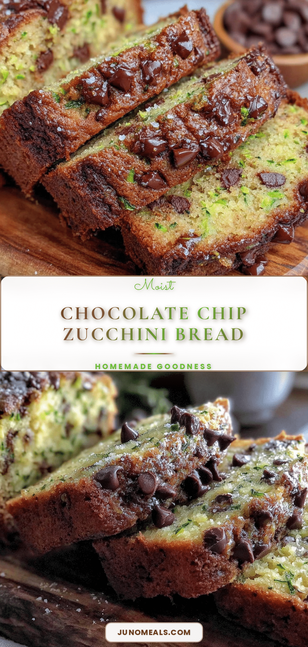 moist homemade chocolate chip zucchini bread recipe