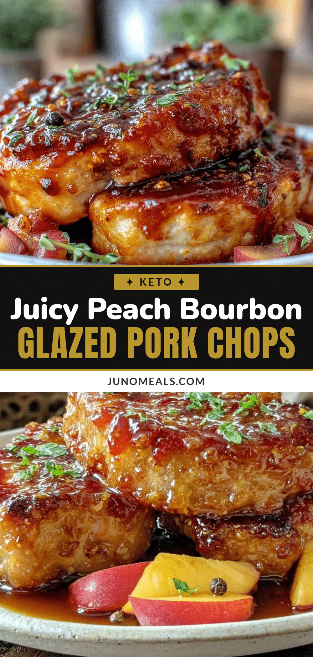 peach bourbon glazed pork chops recipe