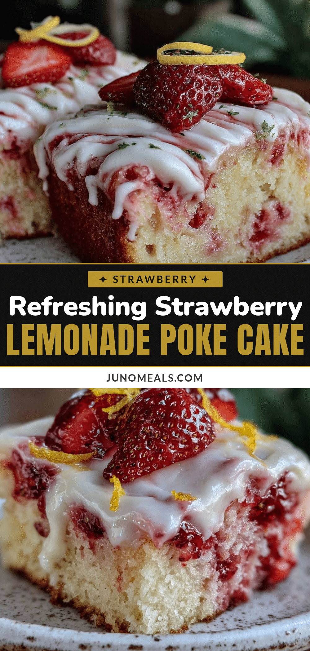 strawberry lemonade poke cake recipe