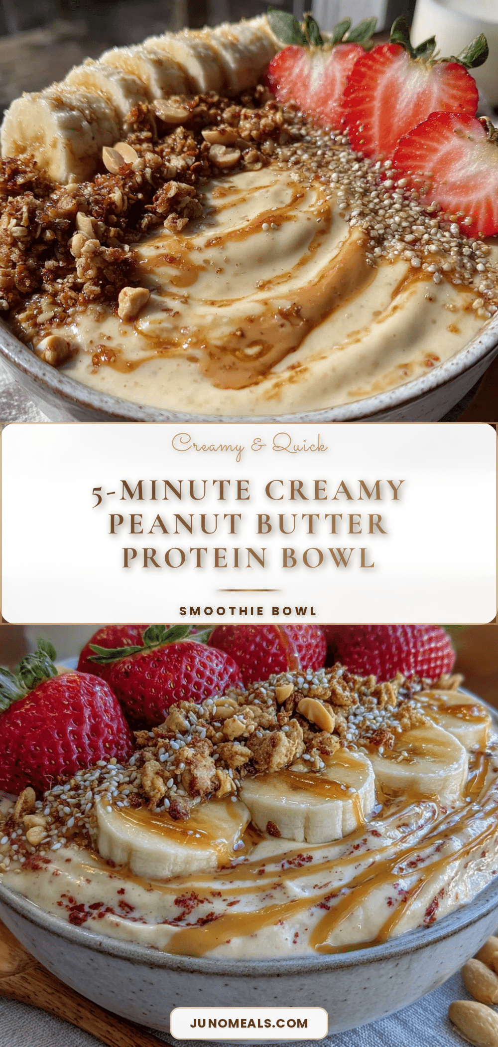 5-minute creamy peanut butter protein bowl recipe