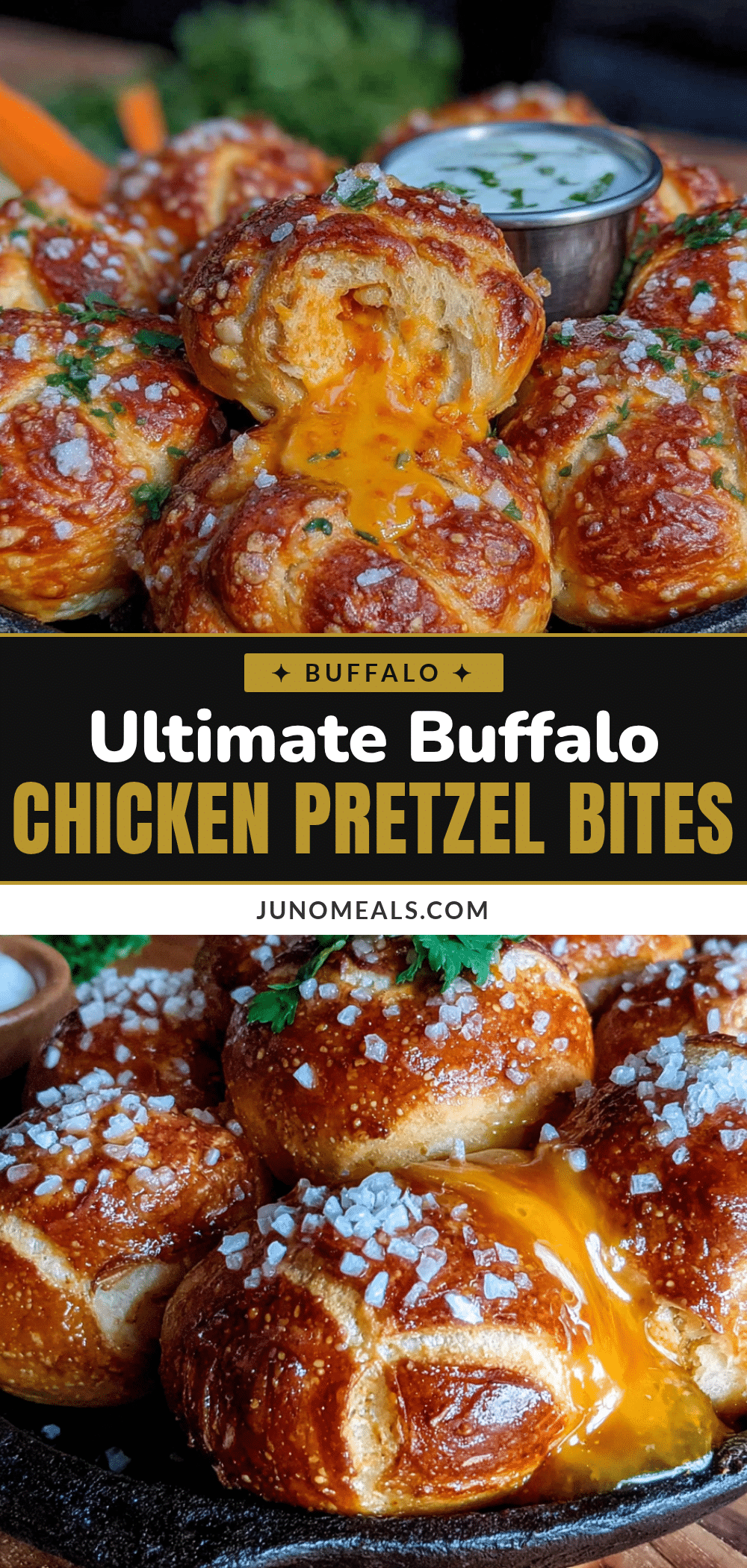 buffalo chicken dip stuffed pretzel bites recipe