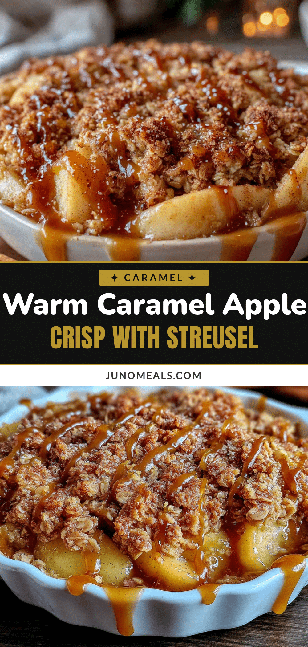 caramel apple crisp with oat streusel recipe